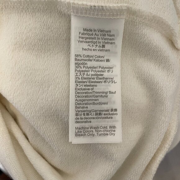 J.CREW Sweatshirt Womens Small Ivory Flutter Long Sleeve Round Neck Pullover - Picture 16 of 16